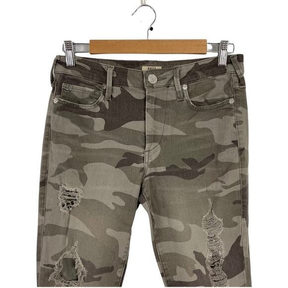 True Religion Halle Mid Rise Super Skinny Jeans In Destroyed Distressed Camo 27 - Picture 4 of 14